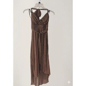 I.N. San Francisco Brown Polka Dot Halter High-Low Dress Size [ Size S]